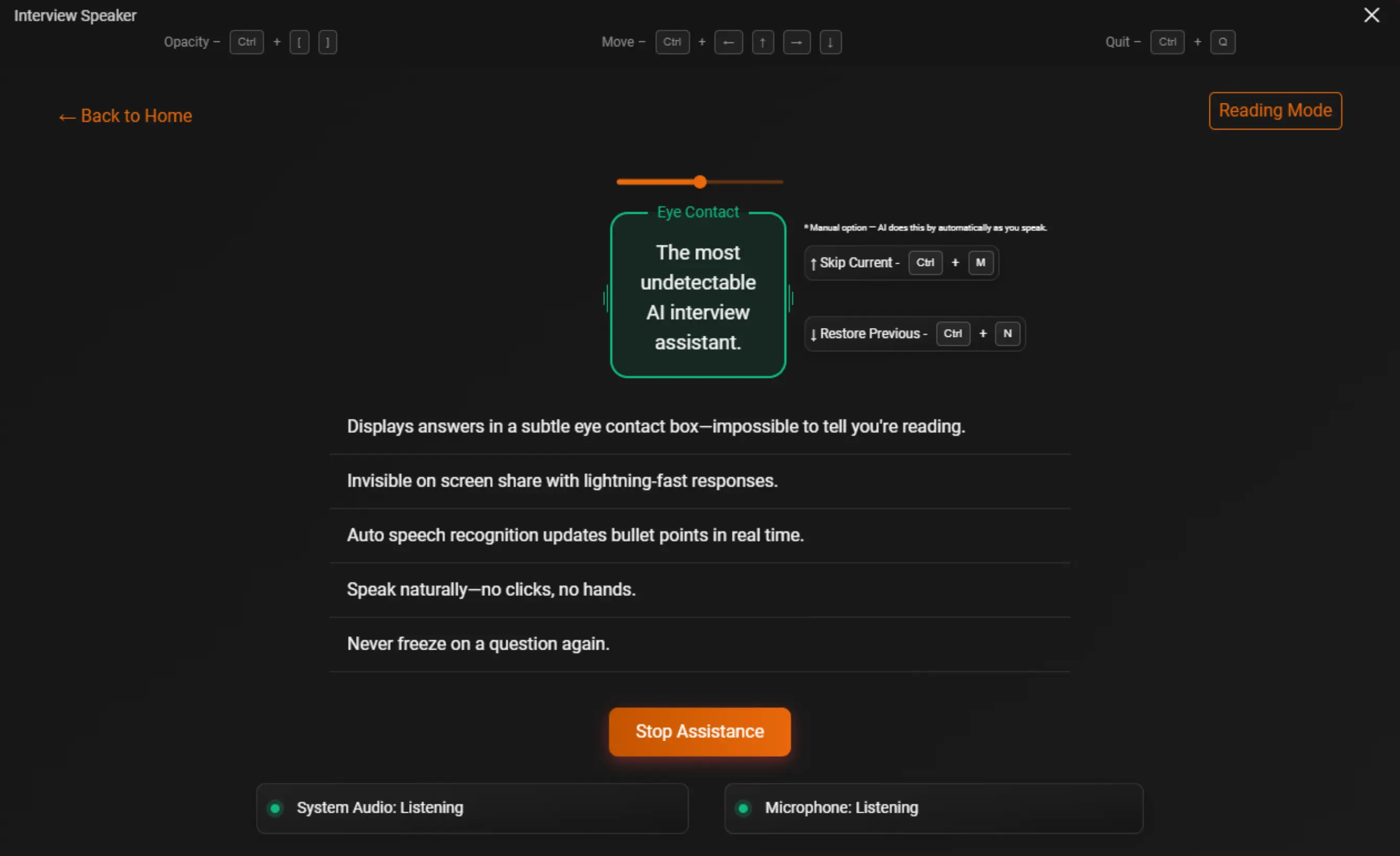 Interview Speaker app screenshot